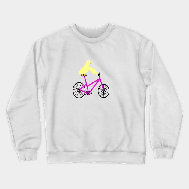 Duck On A Bicycle Crewneck Sweatshirt by CatGirl101